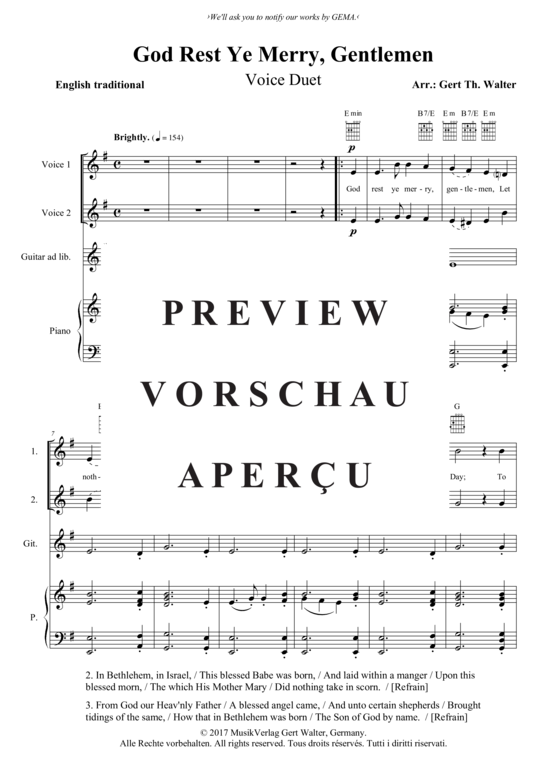 Produktgalerie: Seite 2 von 3 God Rest Ye Merry, Gentlemen , , (Gesangs-Duett + Klavier)