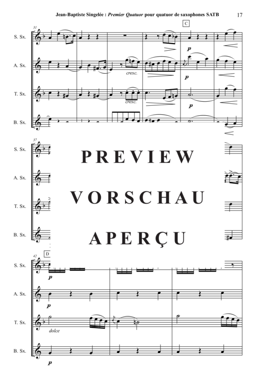 gallery: Premier Quatuor, Opus 53 , , (Saxophon-Quartett SATB)