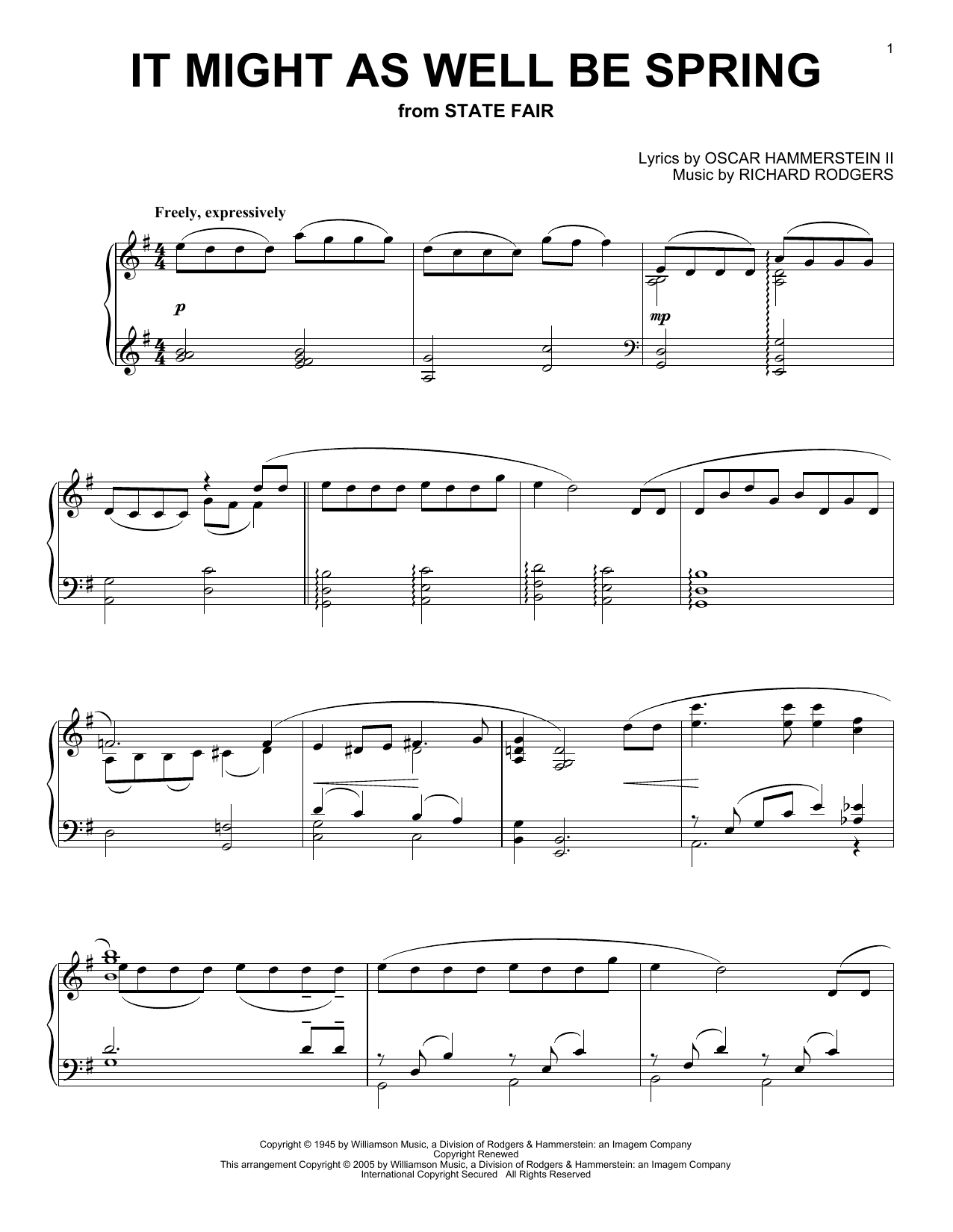 Product gallery: Page 1 of 1 It Might As Well Be Spring, Rodgers & Hammerstein