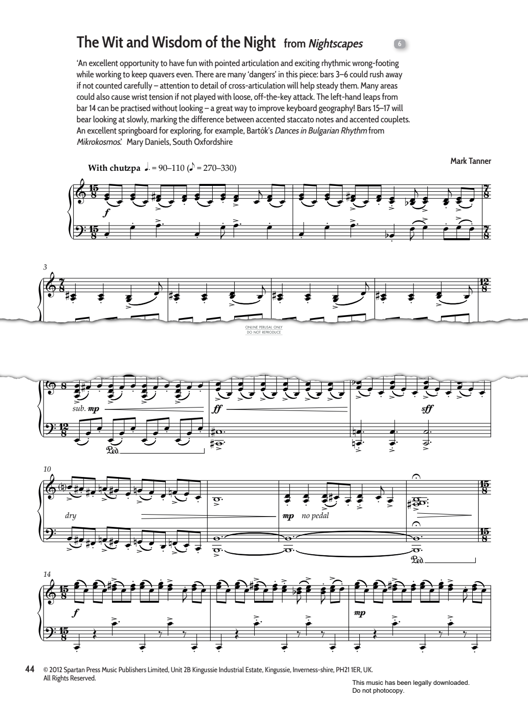 gallery: The Wit And Wisdom Of The Night (from 'Nightscapes'), Mark Tanner, Klavier