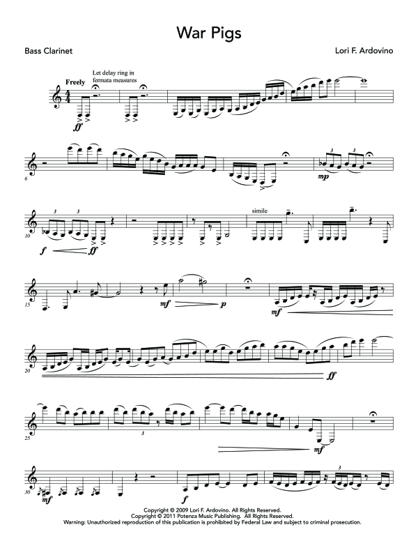 gallery: Variations on Themes of Black Sabbath, , (bass clarinet solo and electronics)