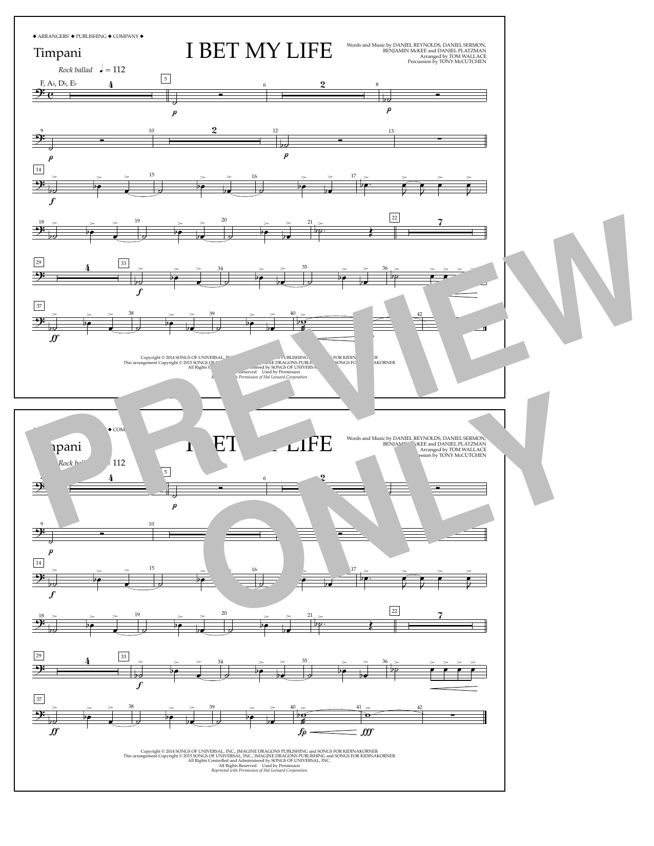 Produktgalerie: Seite 1 von 1 I Bet My Life - Timpani, Tom Wallace, Ensemble