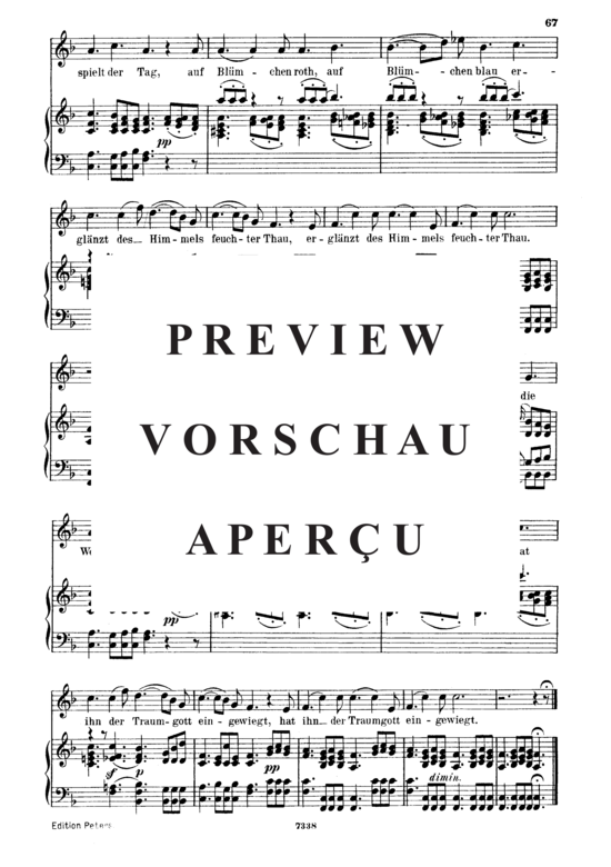 gallery: Schlaflied (Schlummerlied) , ,  Es mahnt der Wald, D.527 (Gesang mittel + Klavier)