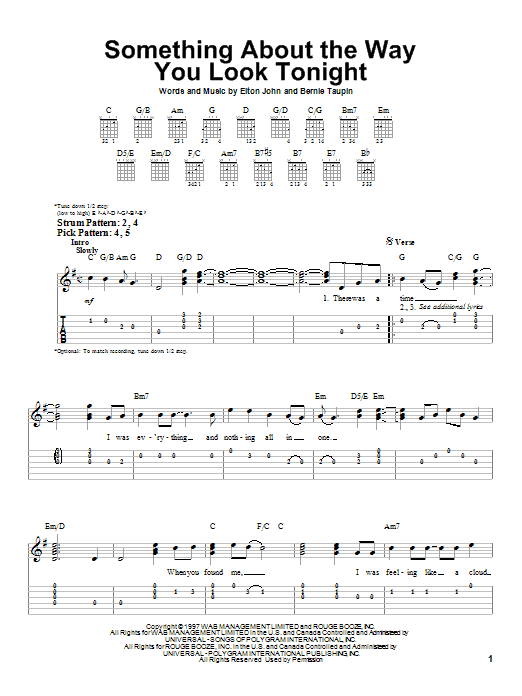 Product gallery: Page 1 of 1 Something About The Way You Look Tonight, Elton John