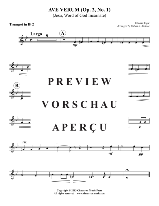 Produktgalerie: Seite 5 von 10 Ave Verum (Op. 2, Nr. 1 (Blechbläser-Quintett + Orgel) , , )