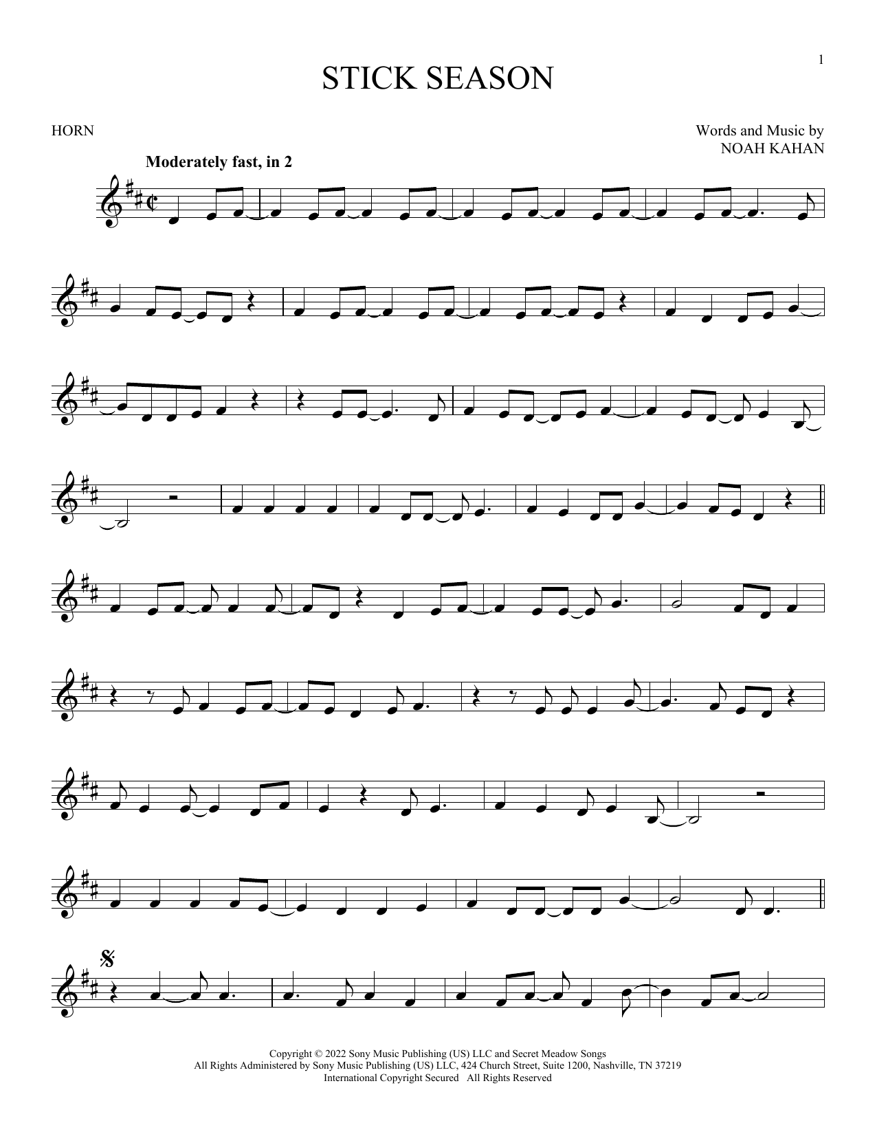 Produktgalerie: Seite 1 von 1 Stick Season, Noah Kahan, Horn