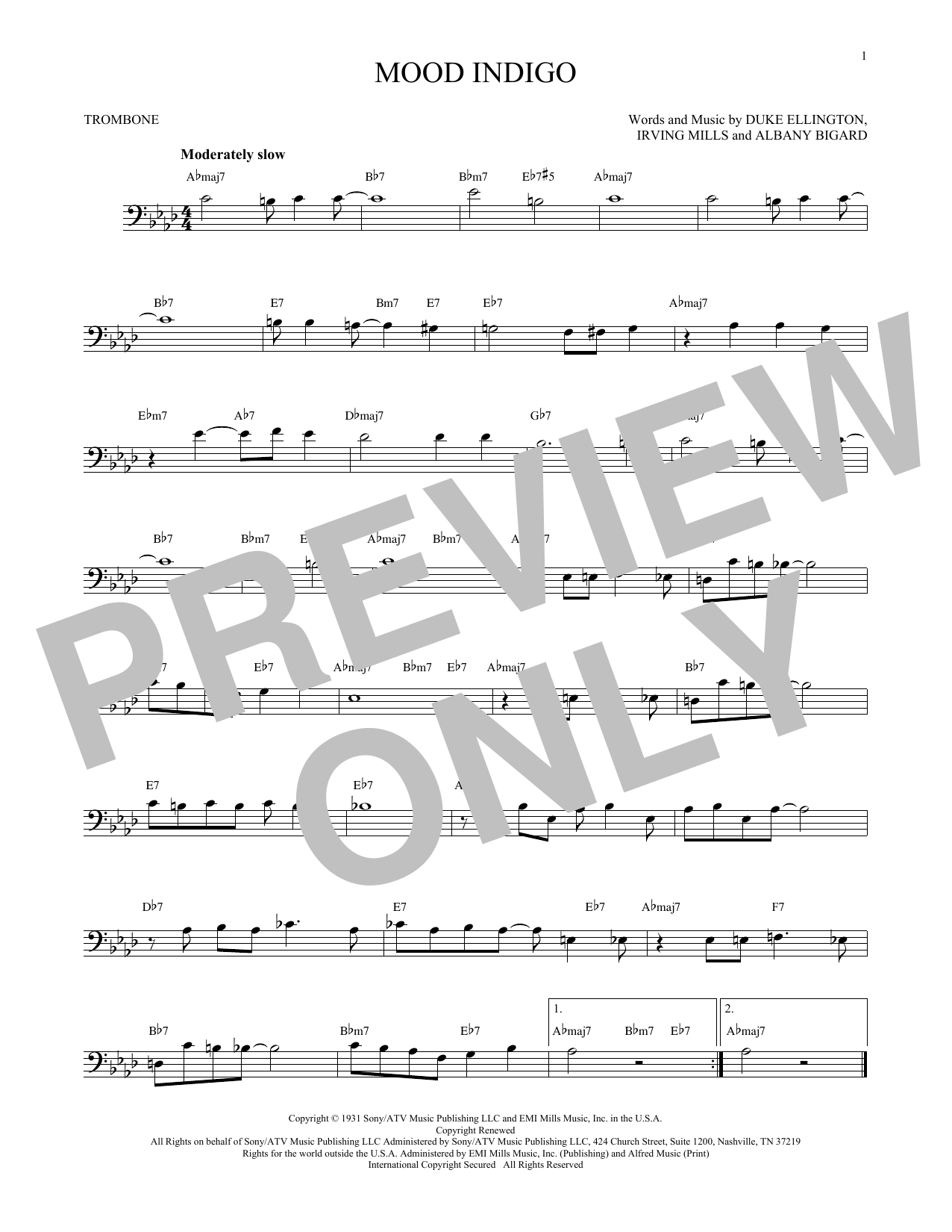 Product gallery: Page 1 of 1 Mood Indigo, Duke Ellington