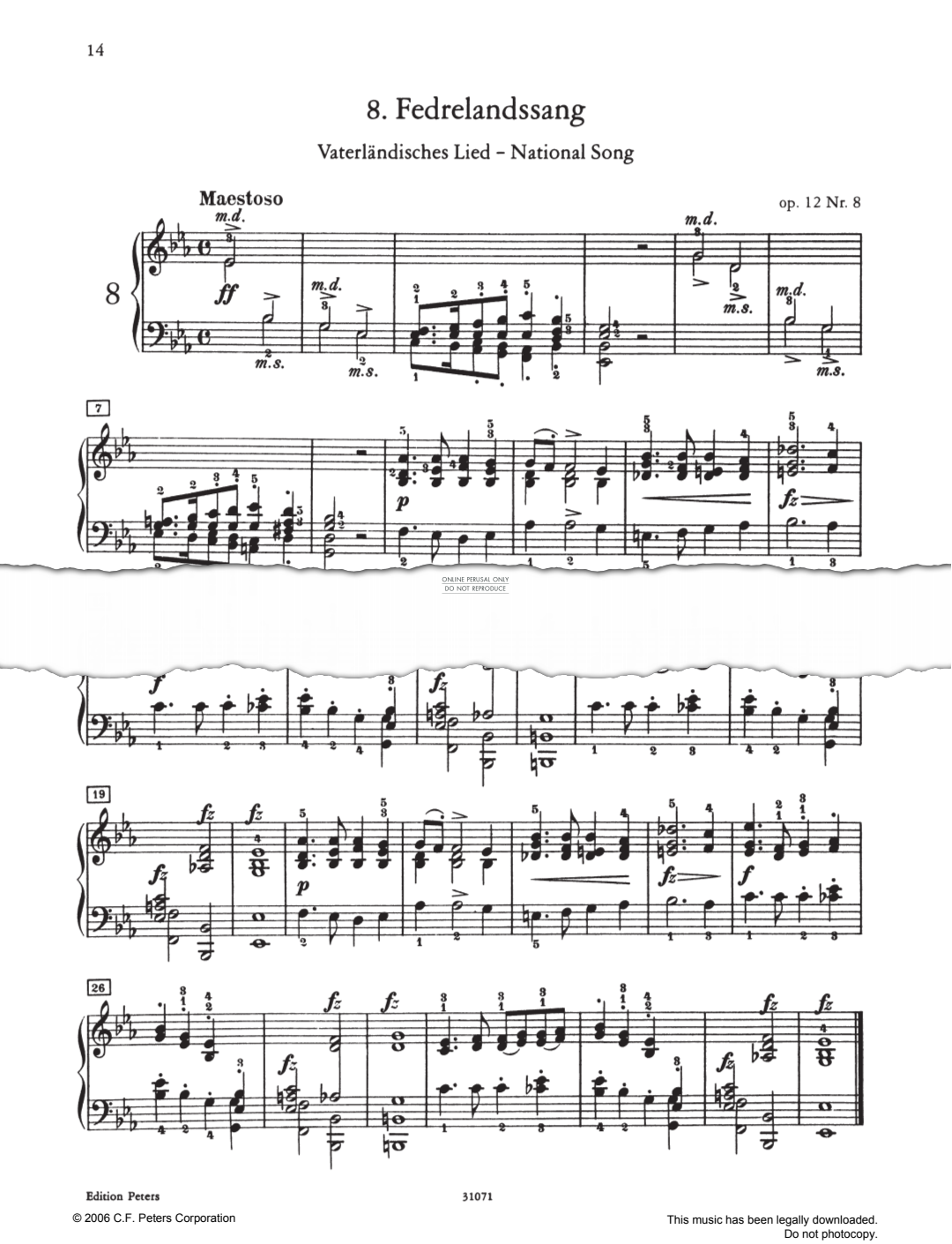 Product picture to: Fedrelandssang Op. 12