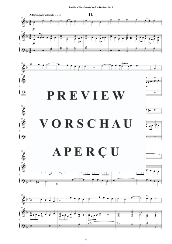 Produktgalerie: Seite 5 von 11 Flötensonate Nr. 3 d-Moll Op. 5, , Zwei Flöten und Cembalo