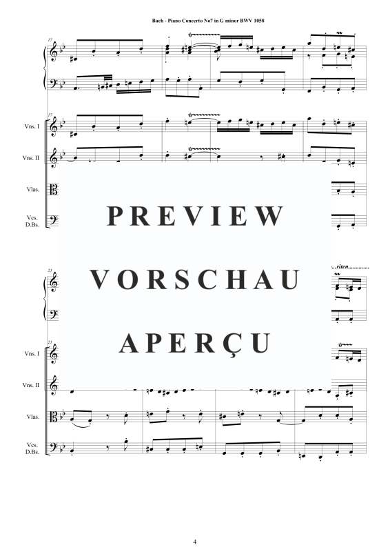 Produktgalerie: Seite 5 von 11 Klavierkonzert Nr. 7 g-Moll BWV 1058, , Klavier und Streichorchester