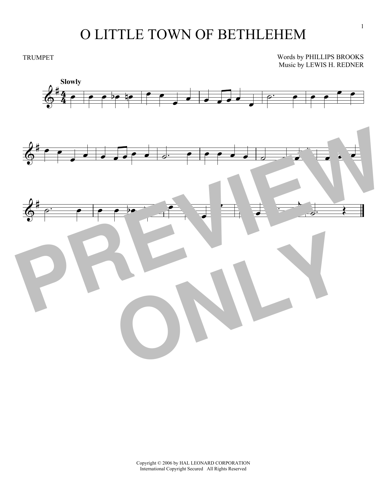 Produktgalerie: Seite 1 von 1 O Little Town Of Bethlehem, Phillips Brooks, Trompete