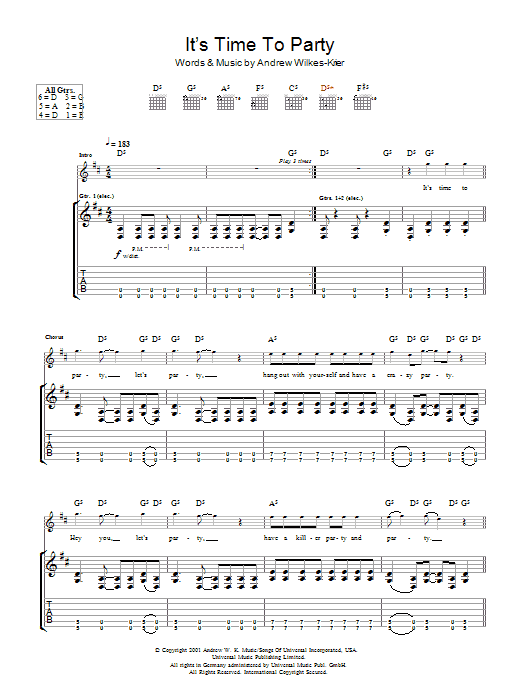 Produktgalerie: Seite 1 von 1 It's Time To Party, Andrew W.K., Gitarre