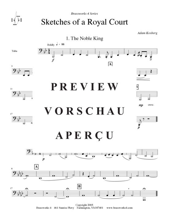 Produktgalerie: Seite 13 von 14 Sketches of a Royal Court - 3 Sätze , , (Blechbläserquintett)
