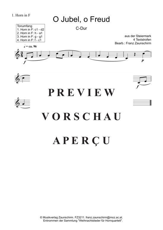 gallery: O Jubel, o Freud , , (Horn-Quartett) C-Dur