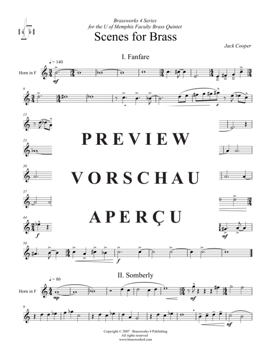 Produktgalerie: Seite 20 von 21 Scenes for Brass , , (Blechbläserquintett)