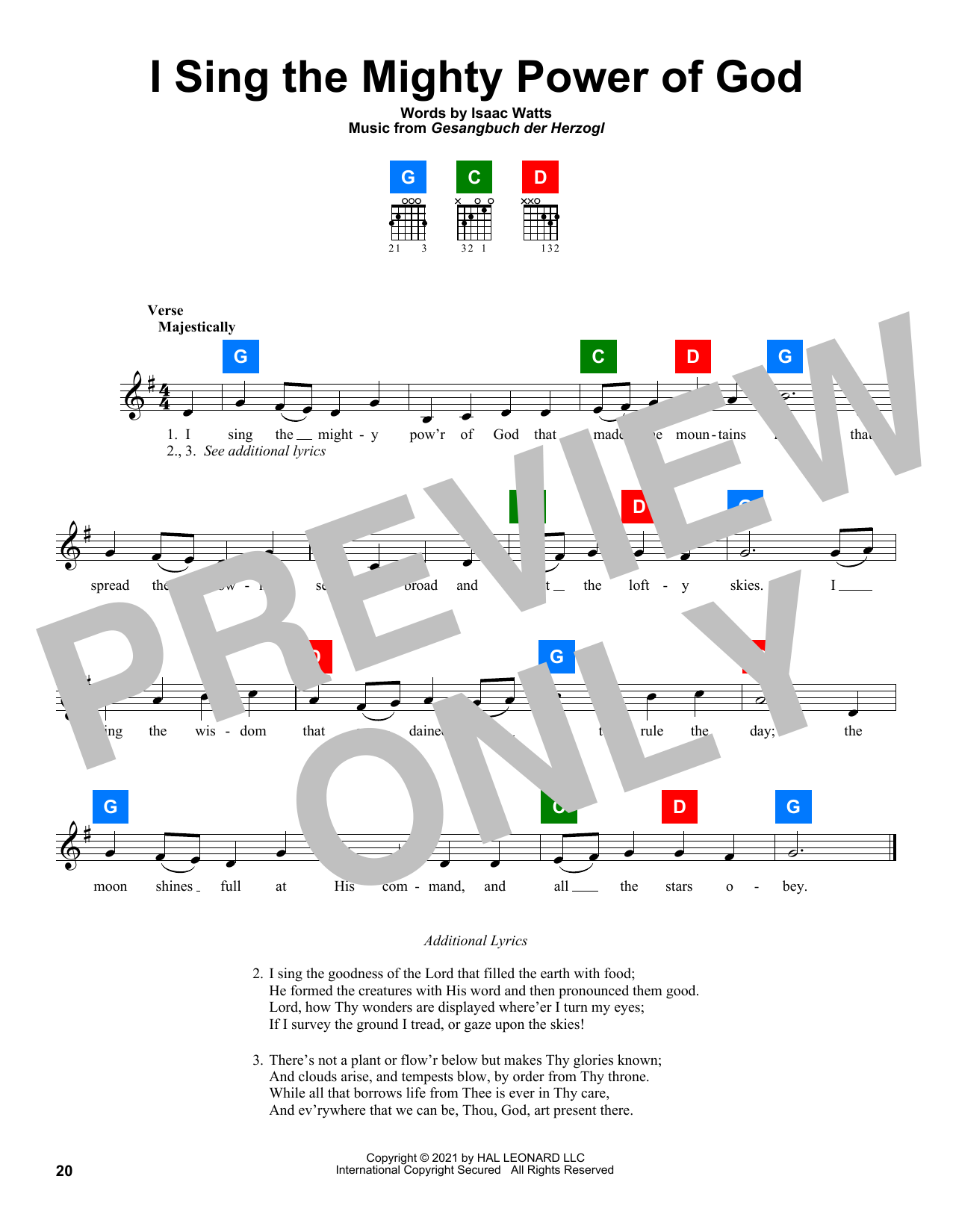 Product picture to: I Sing The Mighty Power Of God