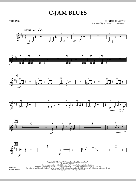 Product picture to: C-Jam Blues - Violin 2