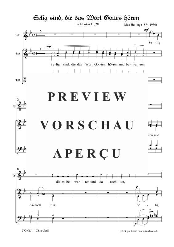 gallery: Selig sind, die das Wort Gottes hören, , Gemischter Chor und Orgel