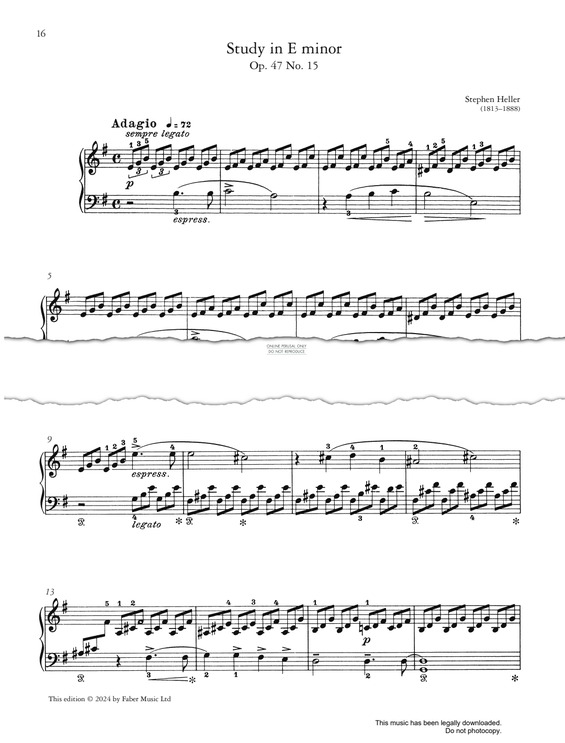 Produktgalerie: Seite 1 von 1 Study in E minor (Op. 47 No. 15), Stephen Heller, Klavier