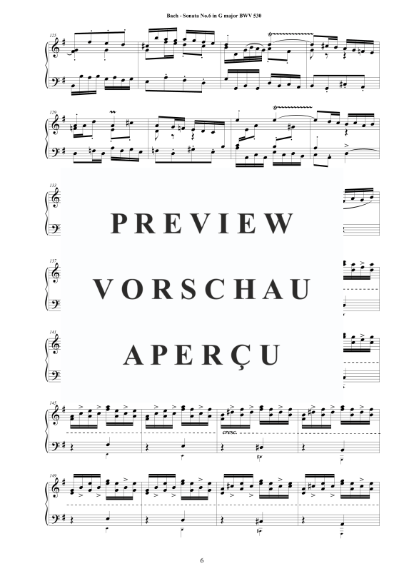 Product gallery: Page 7 of 11 Sonata No.6 in G-Dur BWV 530, , Harpsichord/Solo Piano