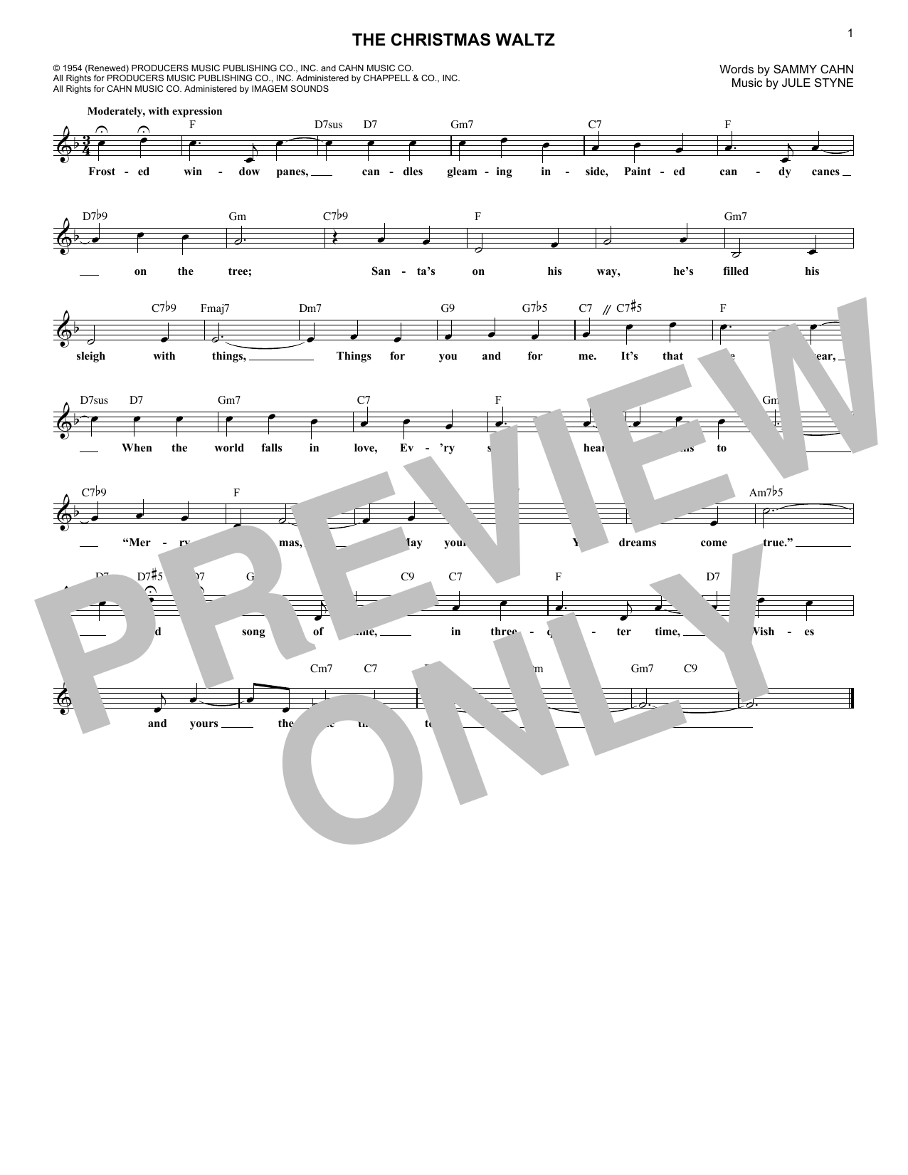 Product gallery: Page 1 of 1 The Christmas Waltz, Sammy Cahn