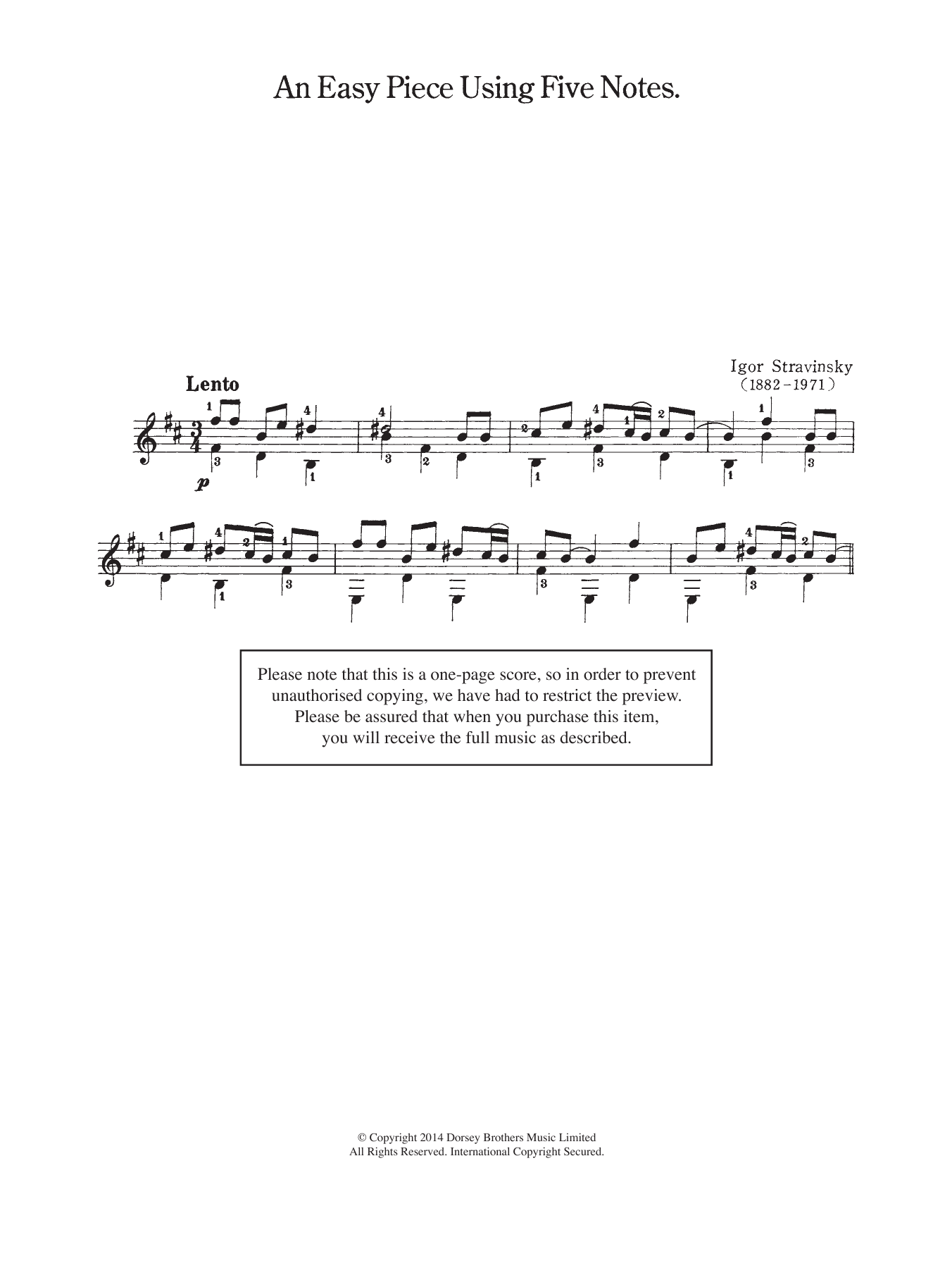 Product picture to: An Easy Piece Using Five Notes