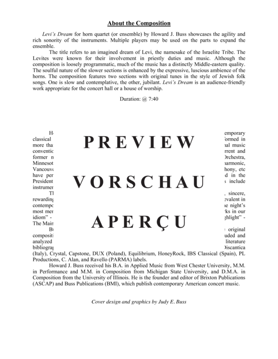 Produktgalerie: Seite 3 von 21 Levi´s Dream , , (4 Hörner oder Ensemble)