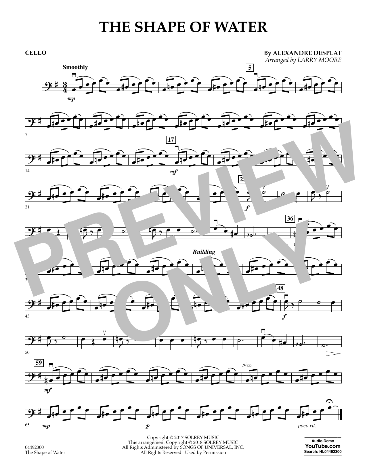 Produktbild zu: The Shape of Water (arr. Larry Moore) - Cello