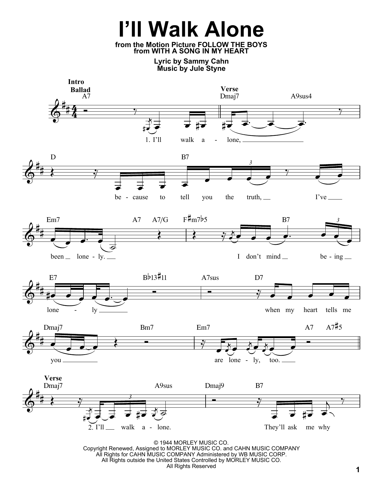 Product gallery: Page 1 of 1 I'll Walk Alone (from With A Song In My Heart), Jane Froman
