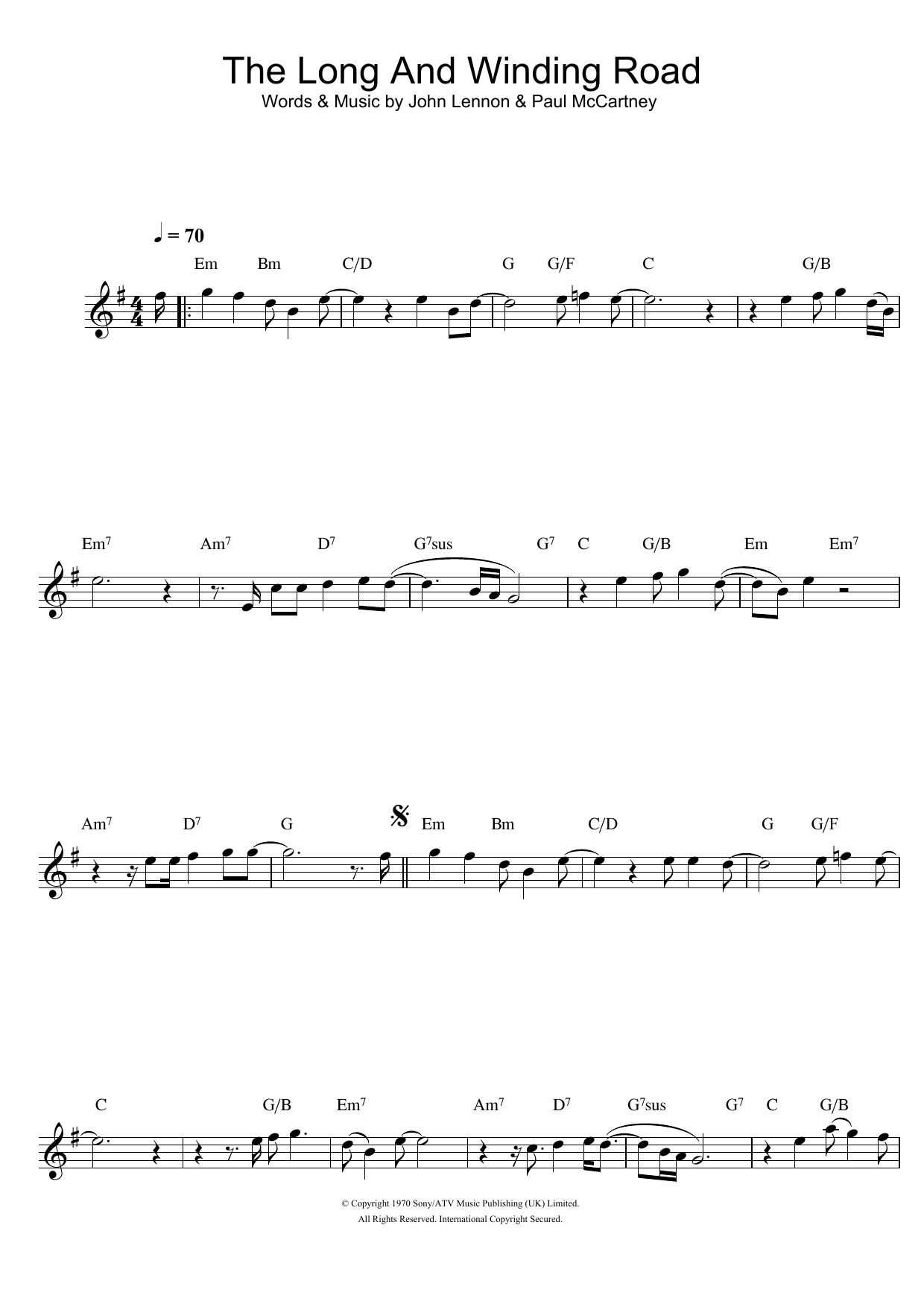 Product gallery: Page 1 of 1 The Long And Winding Road, The Beatles