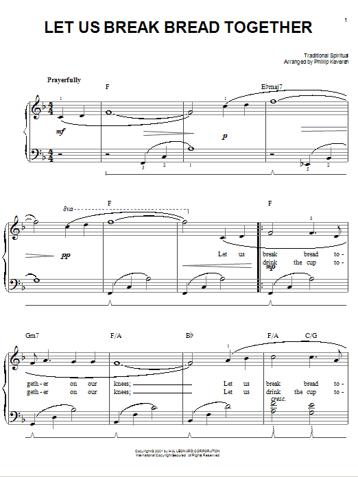 Product gallery: Page 1 of 1 Let Us Break Bread Together (arr. Phillip Keveren), Traditional Spiritual