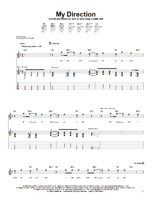 Produktgalerie: Seite 1 von 1 My Direction, Sum 41, Gitarre