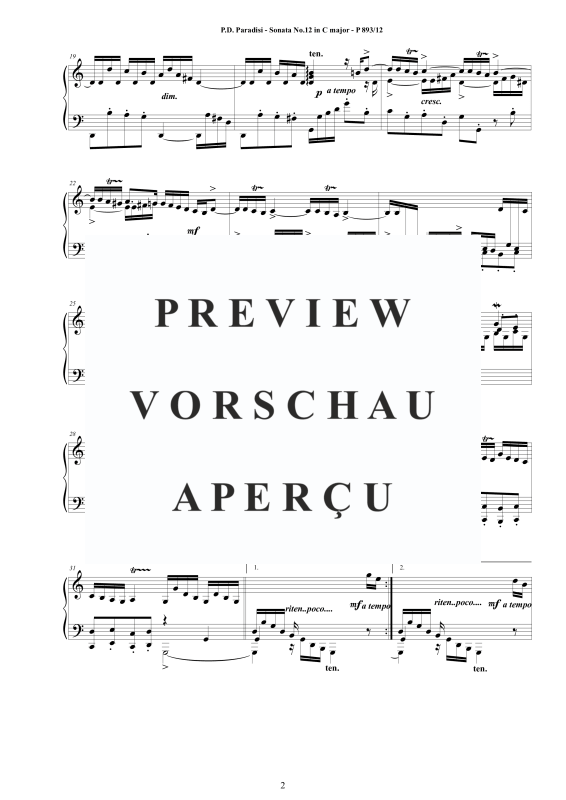 Produktgalerie: Seite 3 von 9 Sonate Nr. 12 in C-Dur, , Klavier Solo