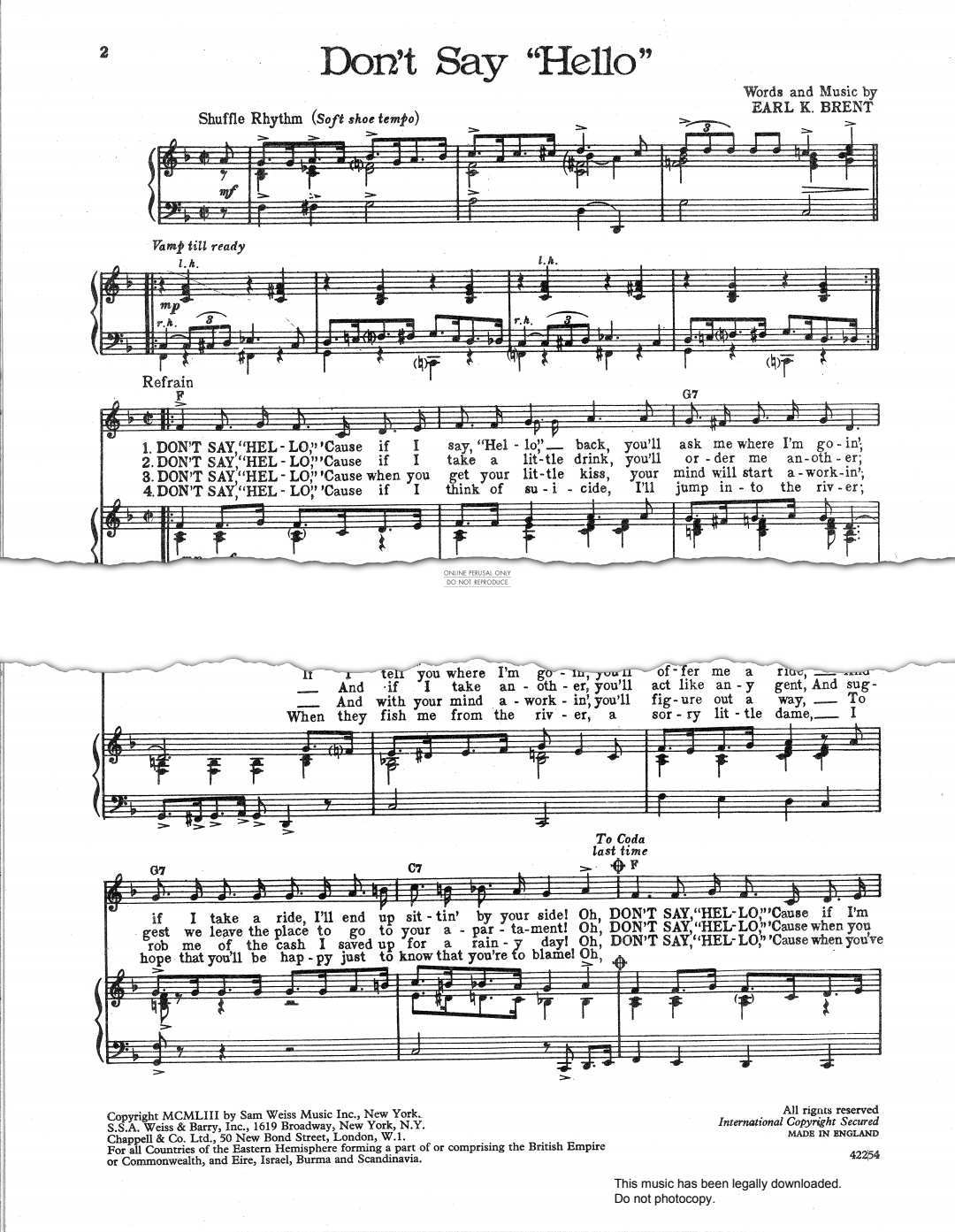 Product gallery: Page 1 of 1 Don't Say Hello, Earl Brent