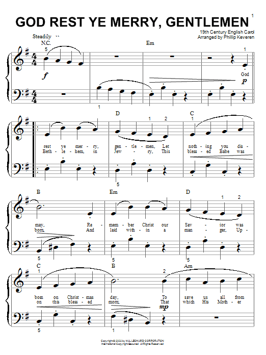 Product picture to: God Rest Ye Merry, Gentlemen (arr. Phillip Keveren)