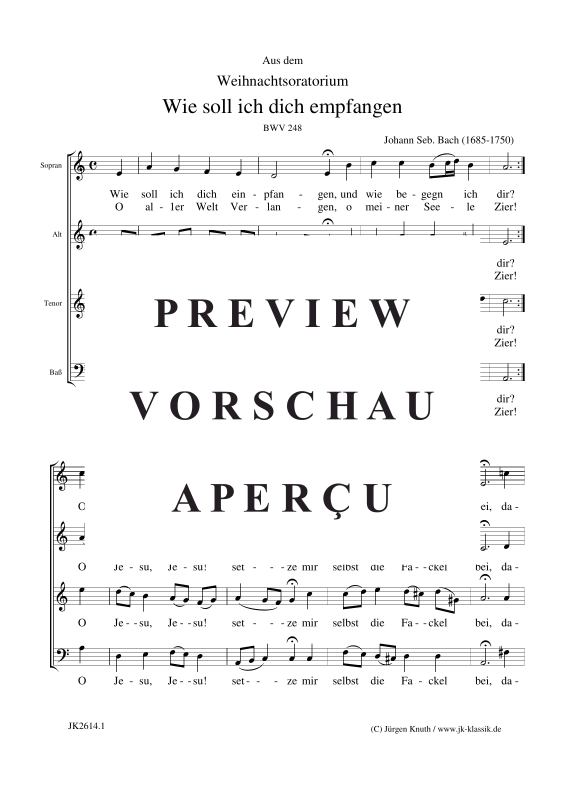 Product gallery: Page 2 of 3 Wie soll ich dich empfangen (aus dem Weihnachtsoratorium) , , (mixed choir)