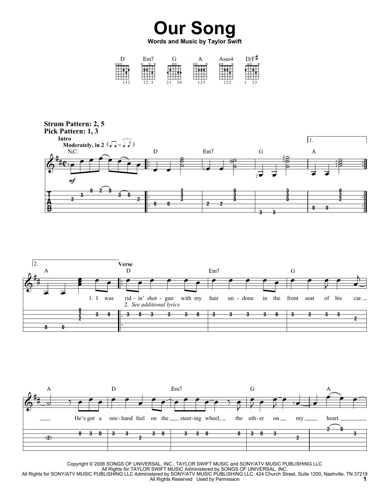 Product picture to: Our Song