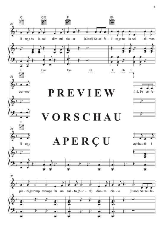 Produktgalerie: Seite 7 von 9 Se Sei Felice Tu Lo Sai, , (Gesang + Klavier, Gitarre)