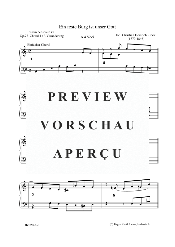 gallery: Ein feste Burg ist unser Gott Op.77, No.1-6, , Orgel Solo