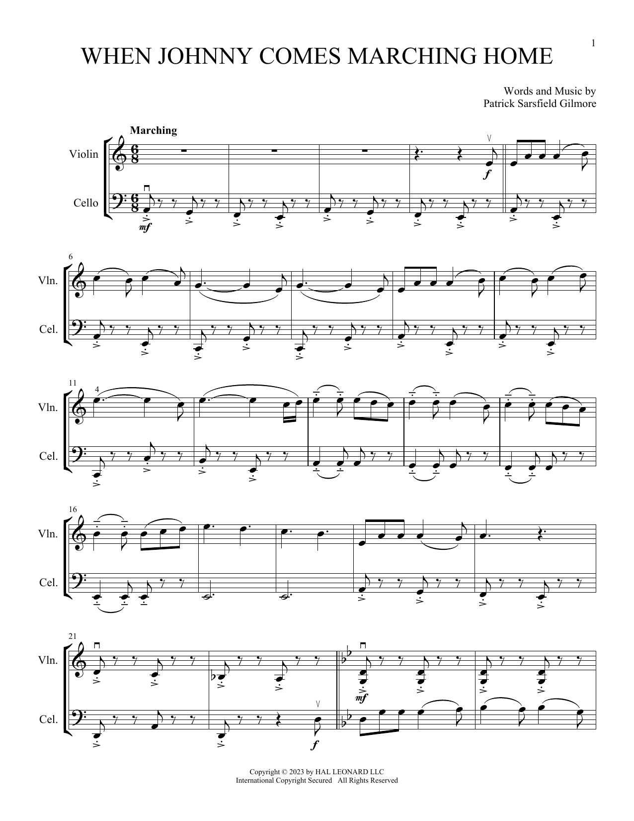 Produktgalerie: Seite 1 von 1 When Johnny Comes Marching Home (arr. Michelle Hynson), Patrick Sarsfield Gilmore