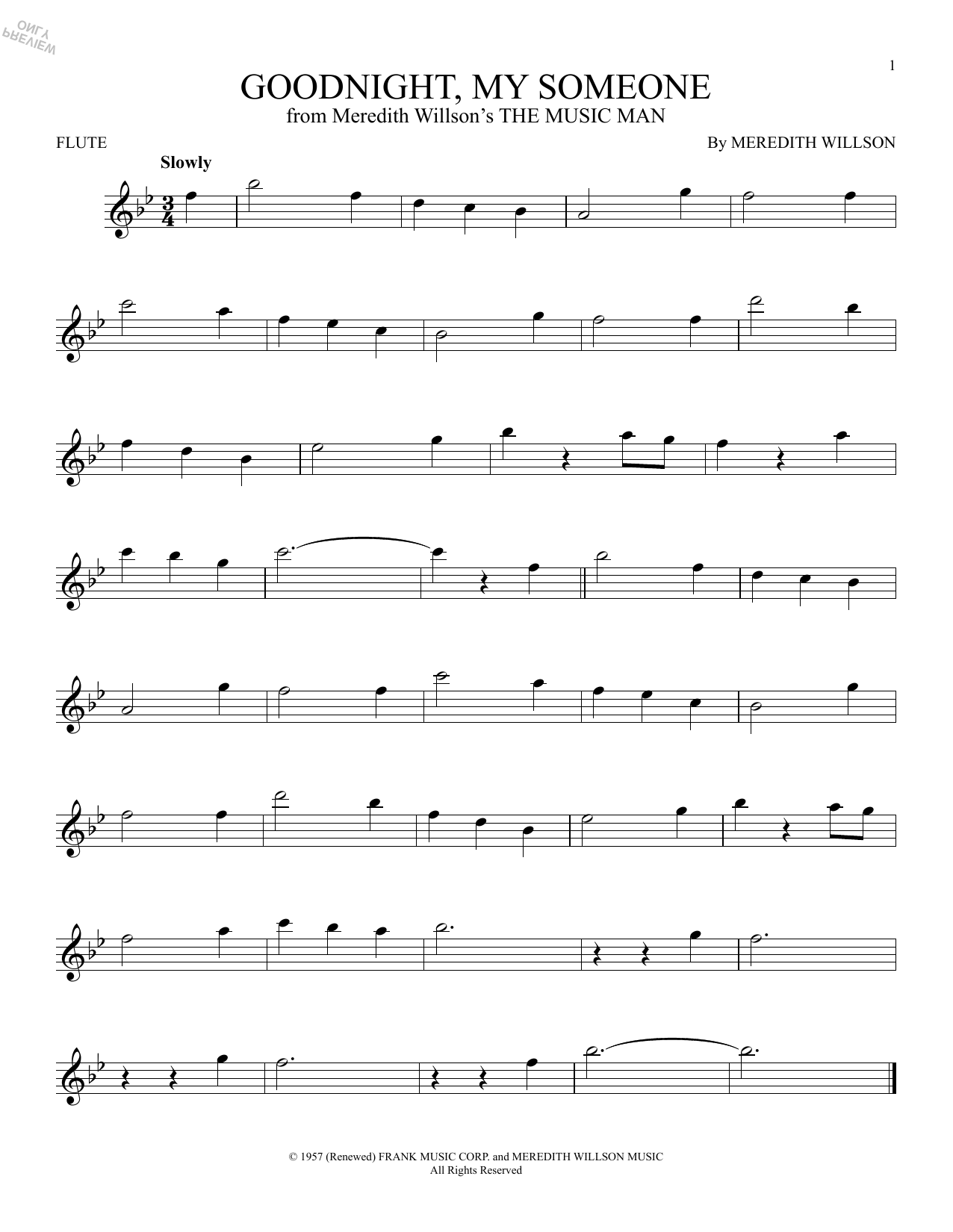 Product gallery: Page 1 of 1 Goodnight, My Someone (from The Music Man), Meredith Willson