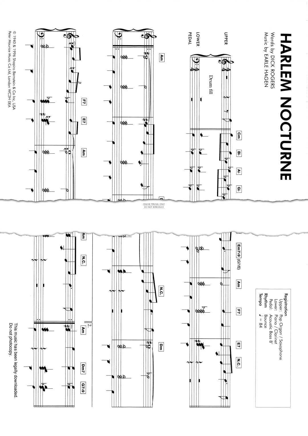 Product gallery: Page 1 of 1 Harlem Nocturne, Earle Hagen