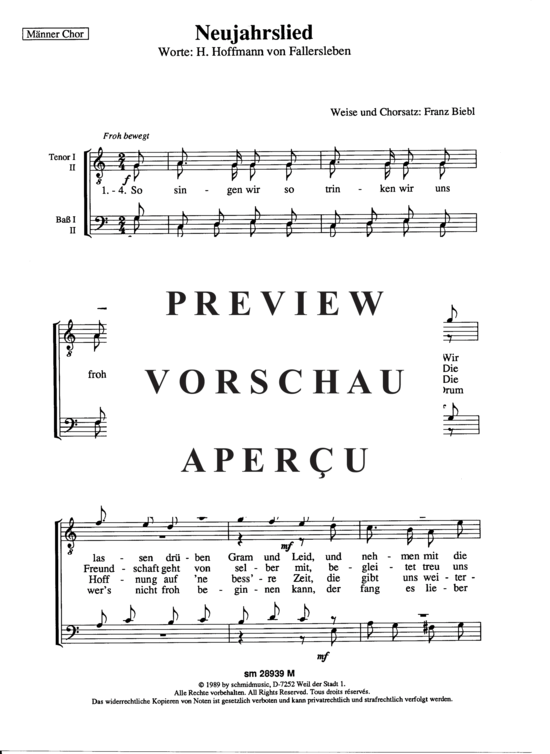 Product gallery: Page 2 of 3 Neujahrslied , , (male choir)