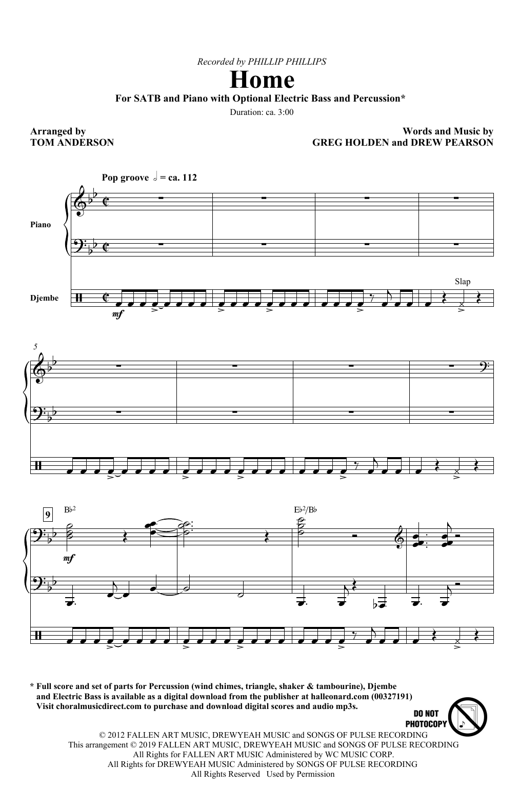 Produktgalerie: Seite 1 von 1 Home (arr. Tom Anderson), Phillip Phillips, Chor