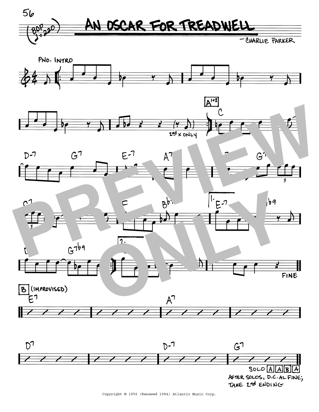 An Oscar For Treadwell - Online Noten von Charlie Parker - smd-1276547 ...