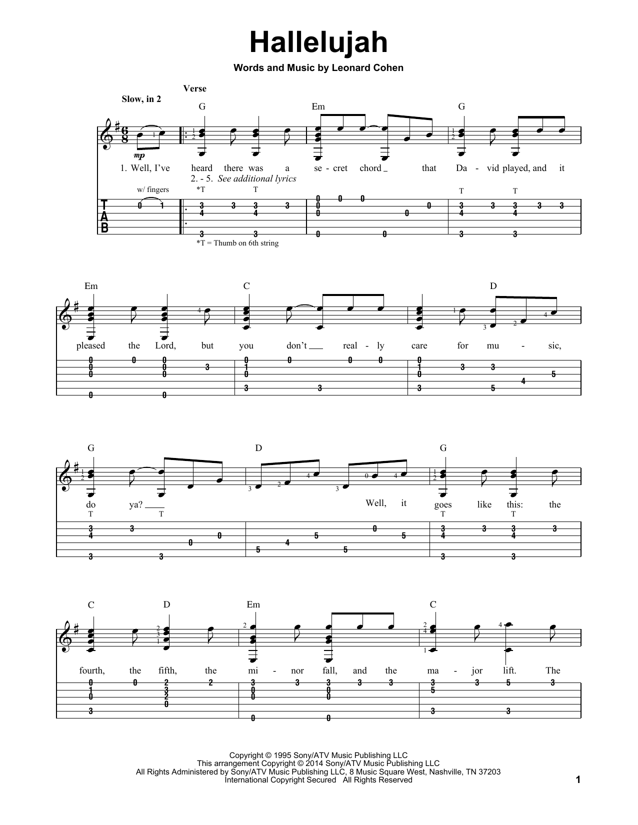 Produktgalerie: Seite 1 von 1 Hallelujah, Leonard Cohen, Gitarre