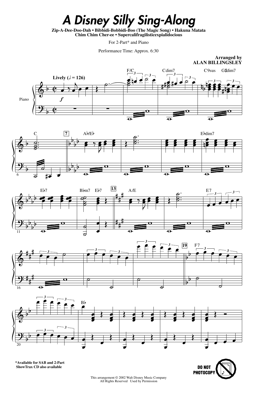 Produktbild zu: A Disney Silly Sing-Along