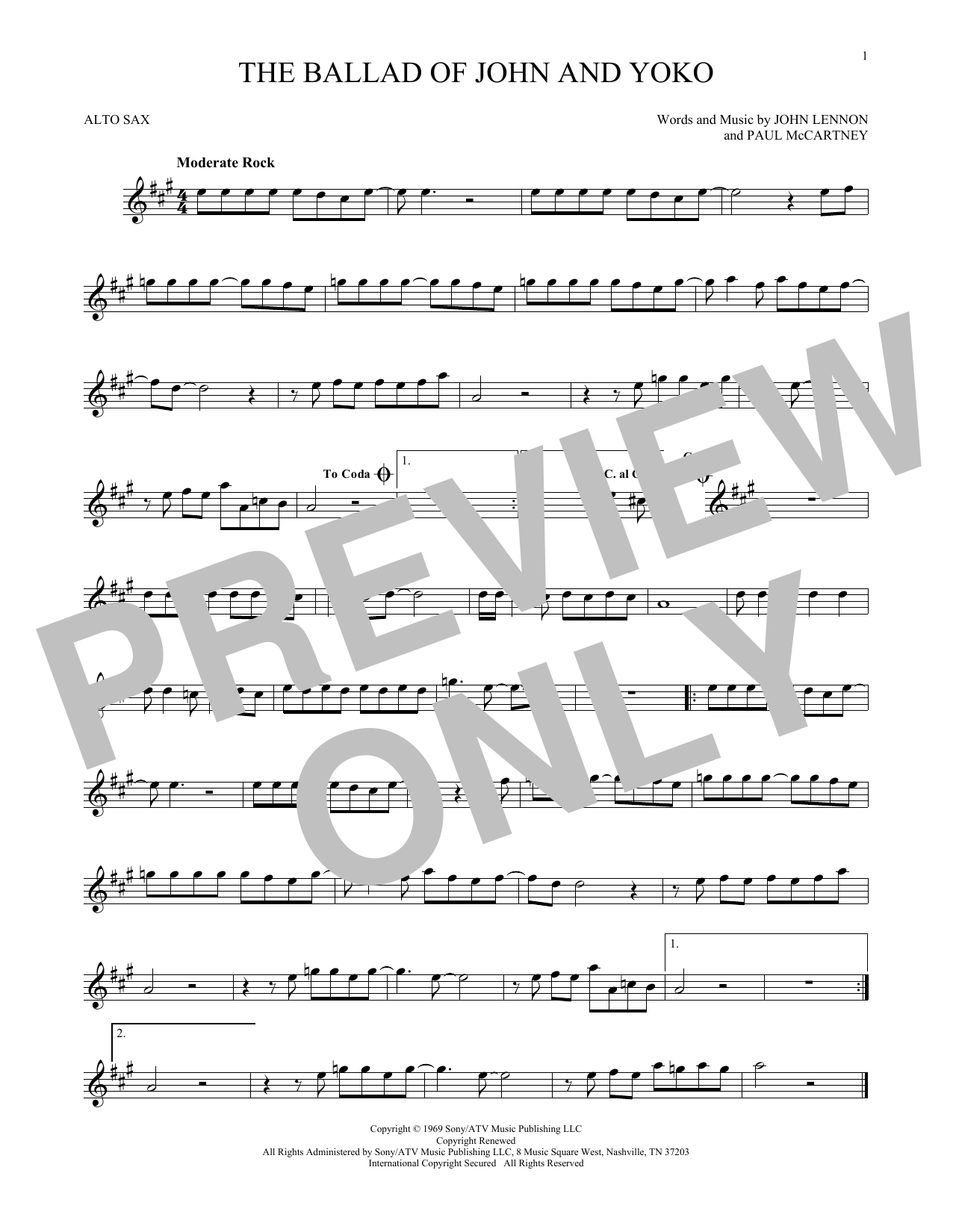 Produktgalerie: Seite 1 von 1 The Ballad Of John And Yoko, The Beatles, Saxophon