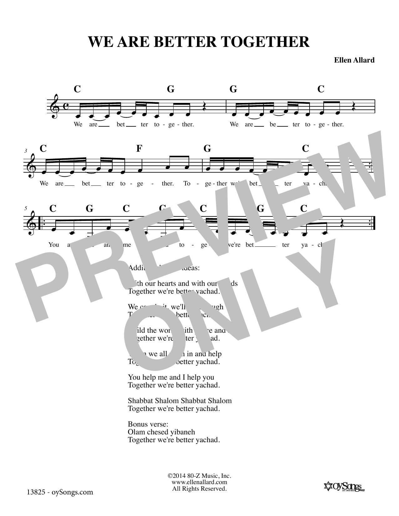 Produktgalerie: Seite 1 von 1 We Are Better Together, Ellen Allard, Melodieinstrument