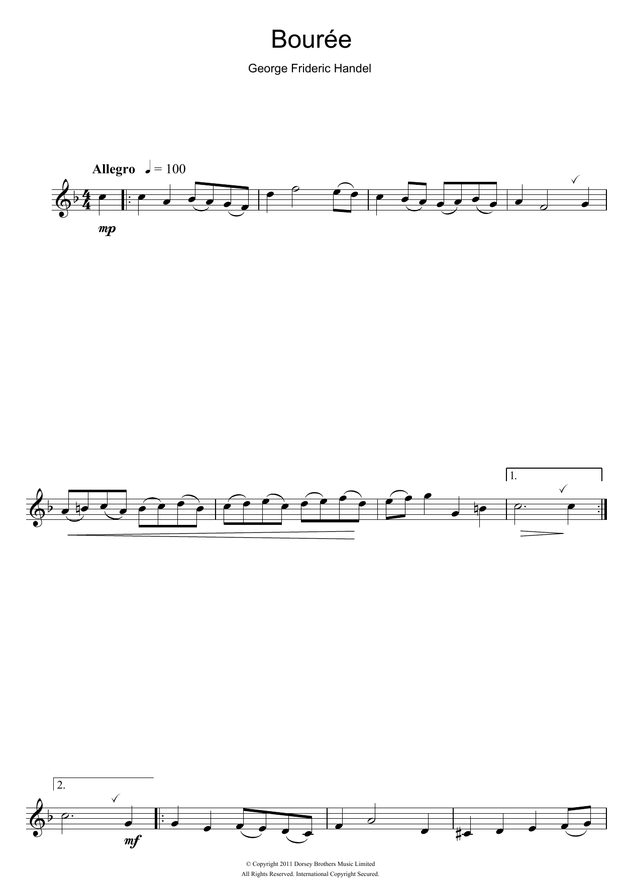 Product gallery: Page 1 of 1 Bouree In G Major, George Frideric Handel